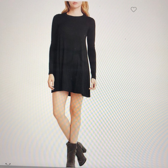 - BCBGeneration Black Pleated Ribbed Long Sleeve Dress - Picture 8 of 9